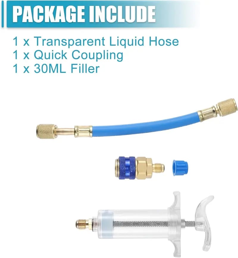 30ml AC Oil & Dye Injector Kit �Quick Connect for Automotive & HVAC Systems