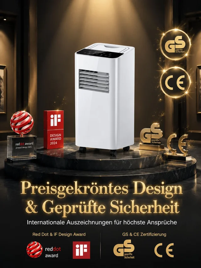 [Nur 1 kWh pro Nacht] Mobile Klimaanlage ohne Außengerät | A+++ Effizienz | Keine Montage