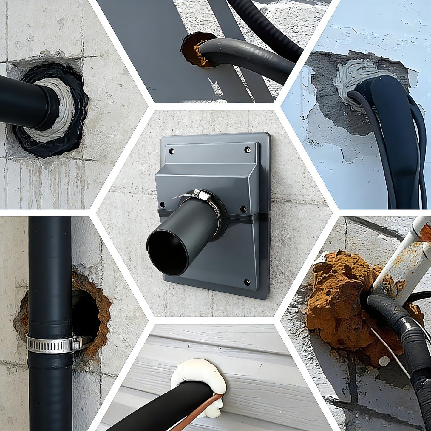 HVAC Wall Penetration & Line-Set Cover Kit â€?Retrofit Finish Solution